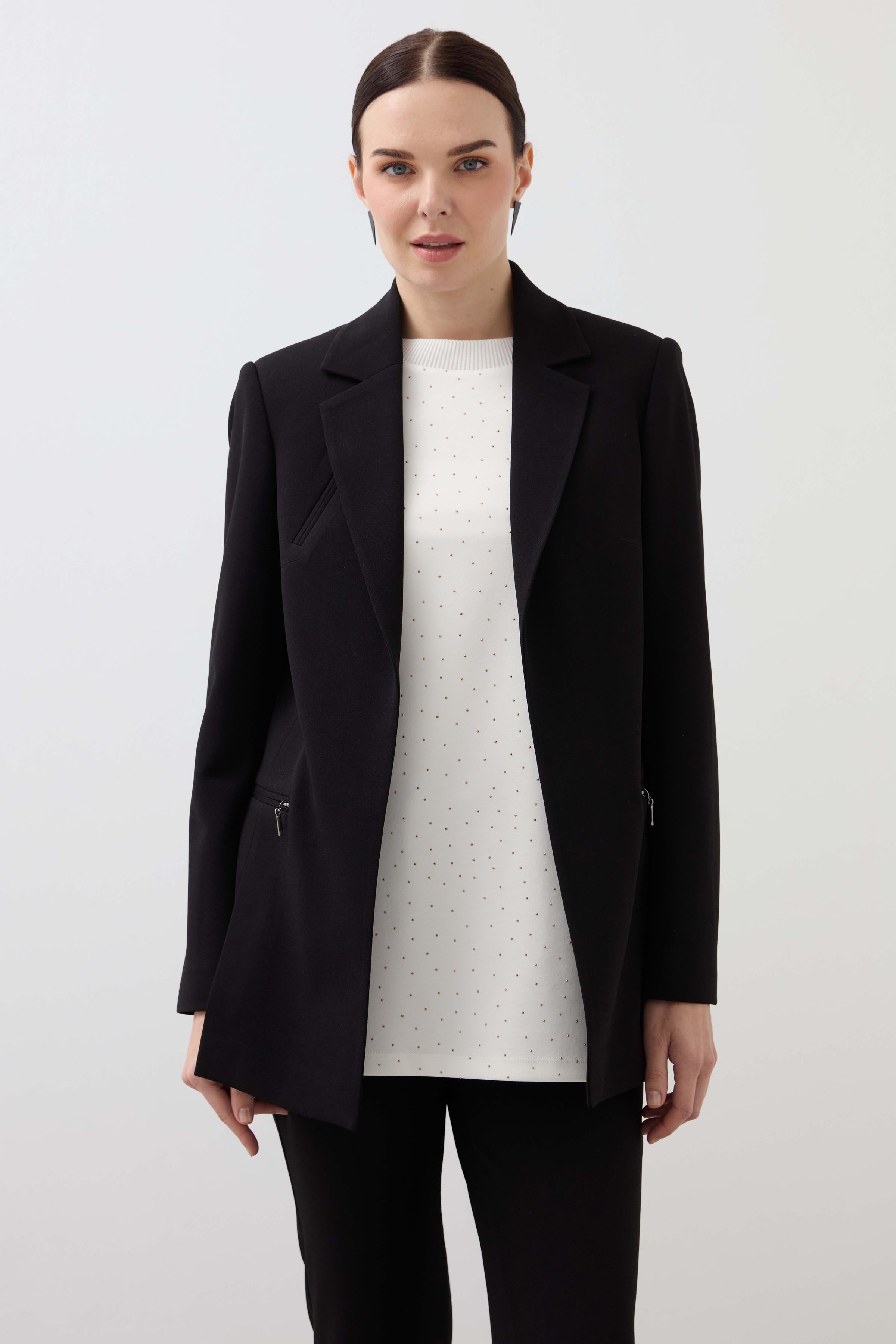 Mono Collar Belt Detailed Jacket - Black