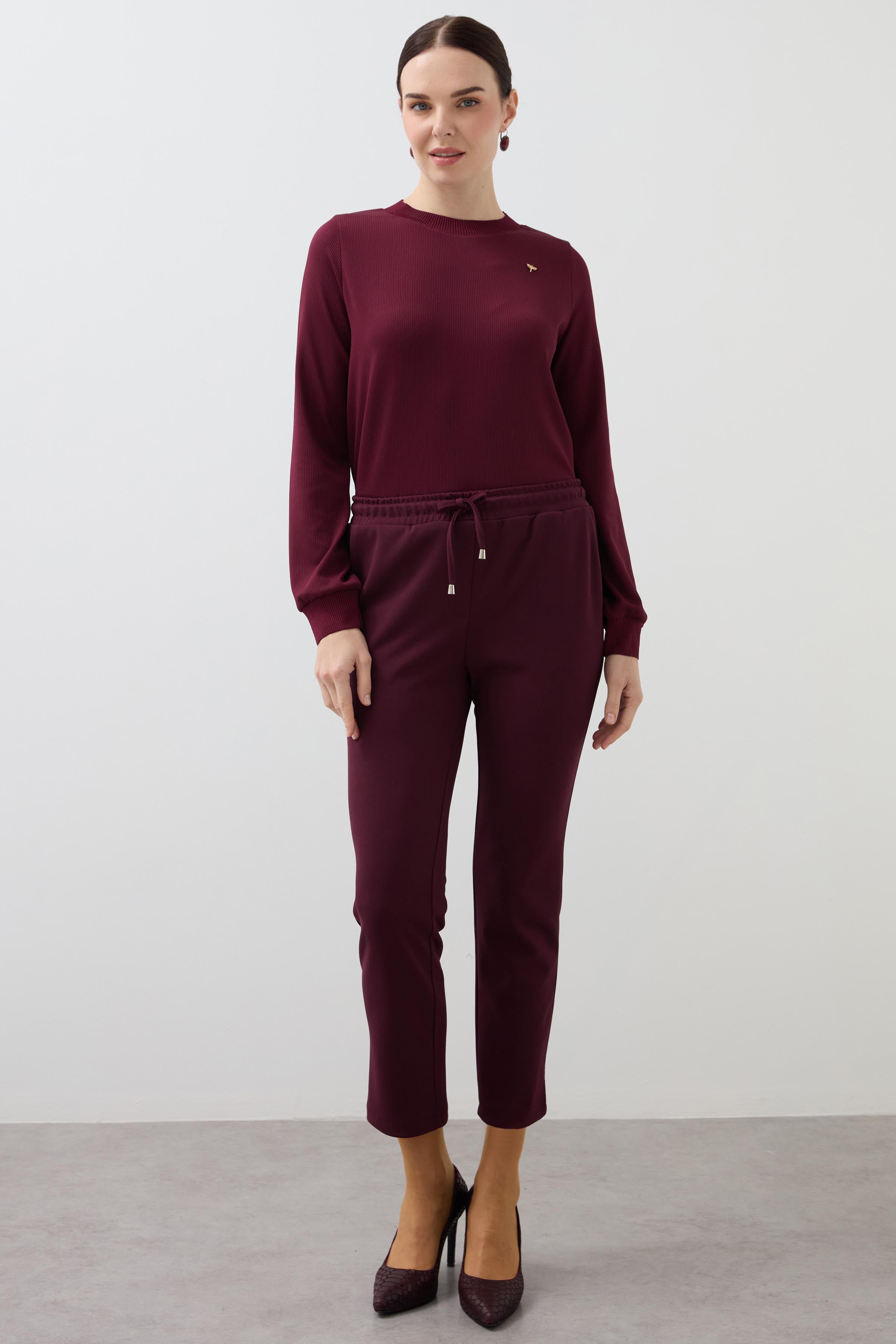 Carrot Pants - Burgundy