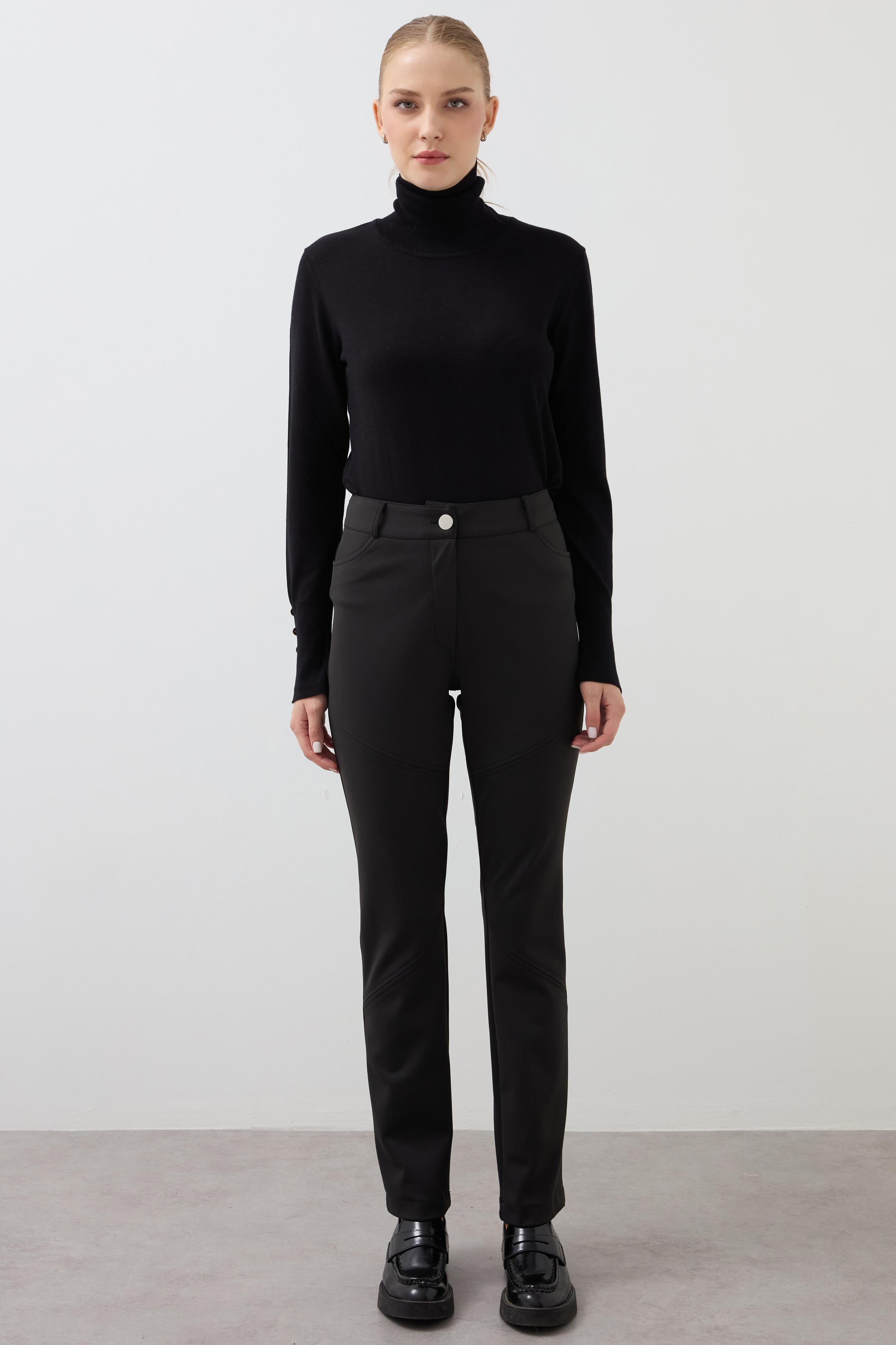 Five Pocket Lycra Trousers - Black