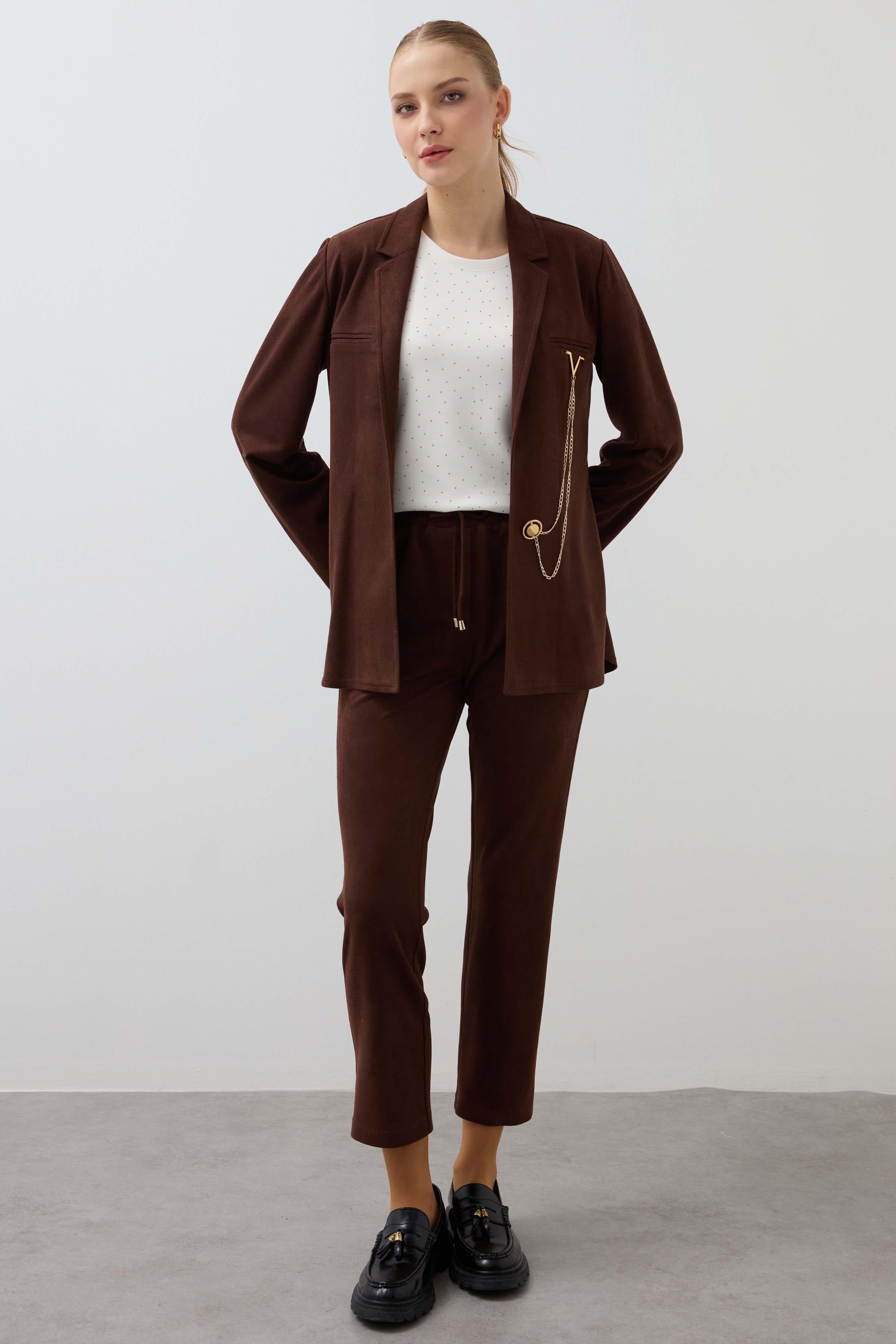 Cotton Trousers with Cargo Pockets - Brown