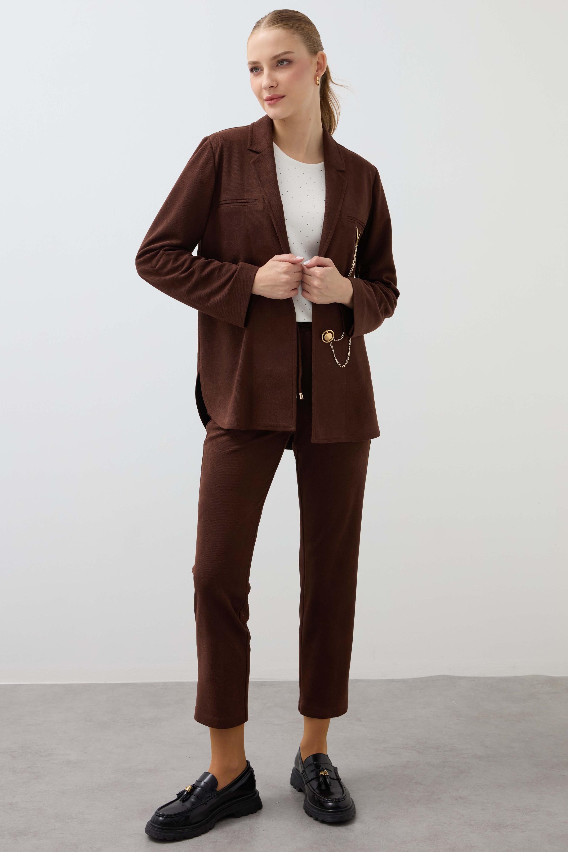 Cotton Trousers with Cargo Pockets - Brown