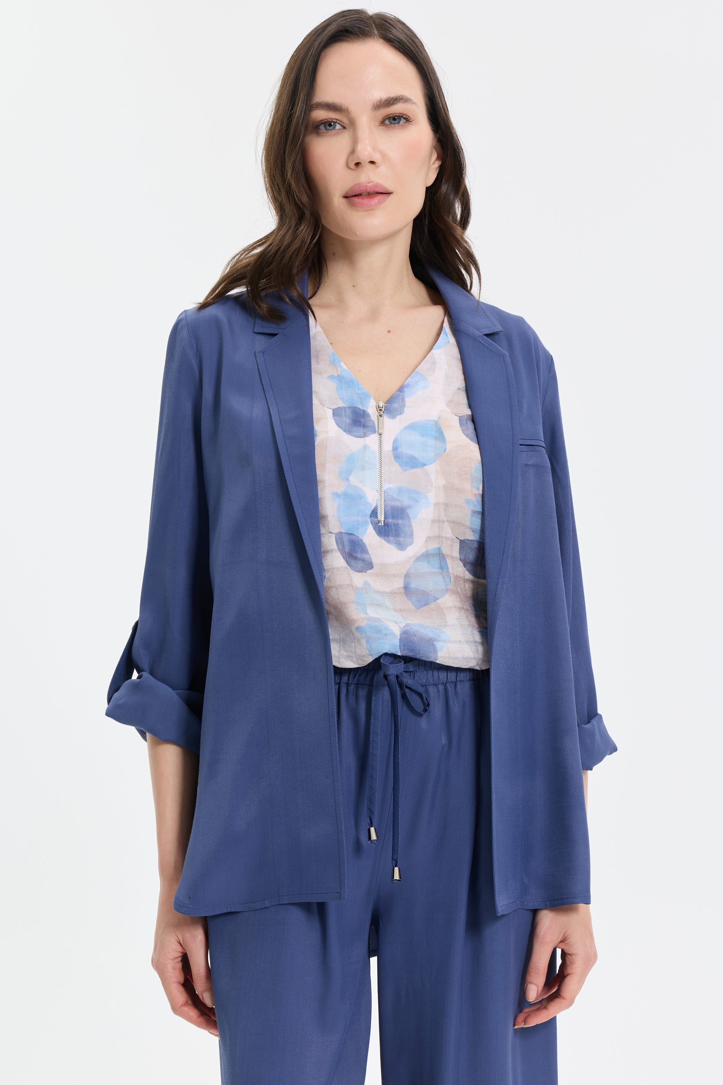 Rahat Kesim Blazer Ceket - İndigo