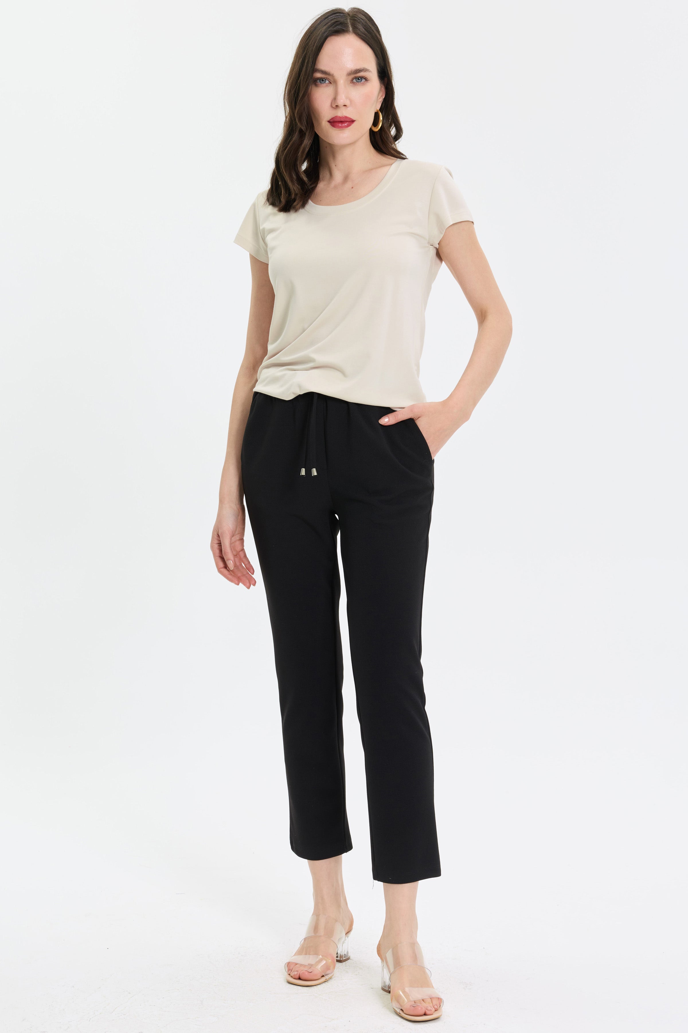 Lastik Bel Comfort Pantolon - Siyah