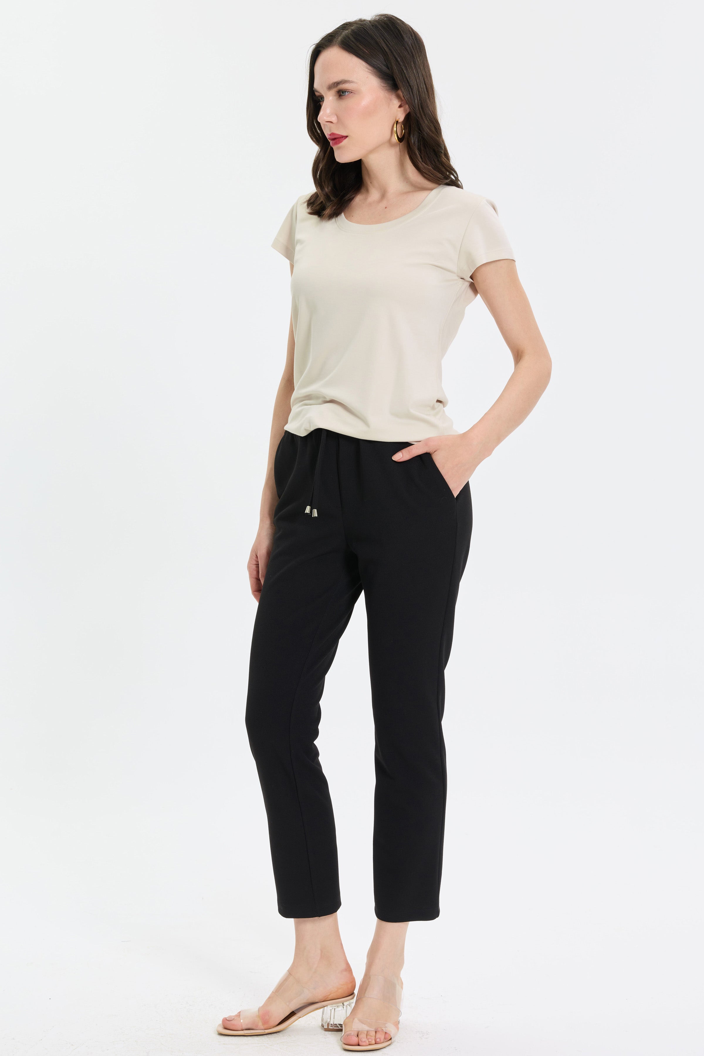 Lastik Bel Comfort Pantolon - Siyah
