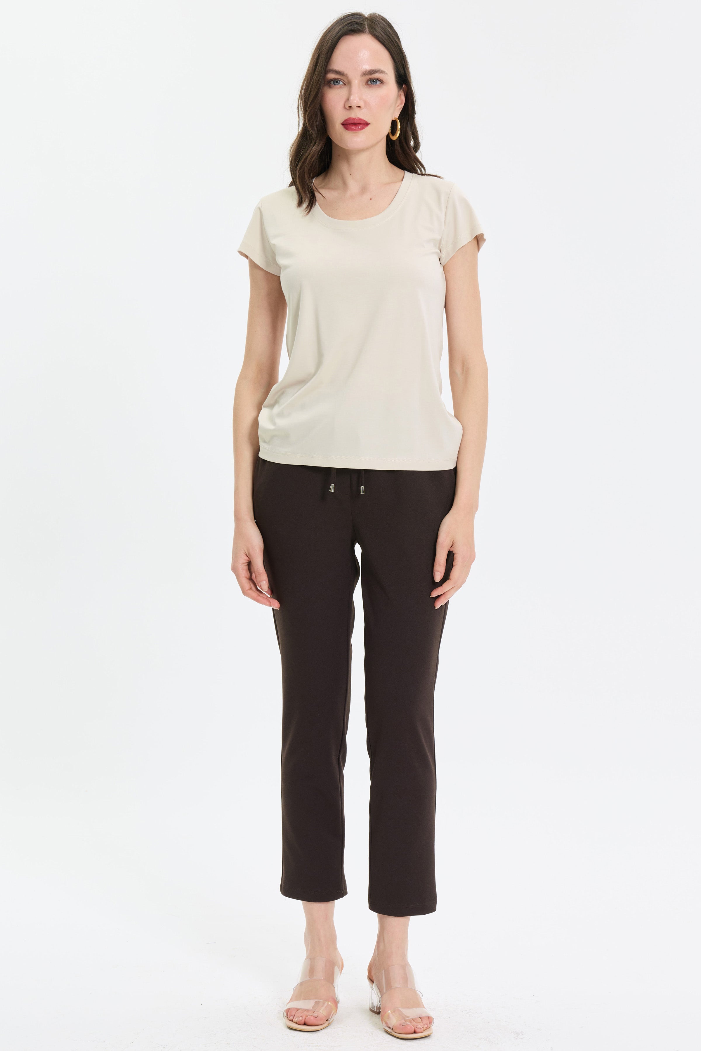 Lastik Bel Comfort Pantolon - Kahve