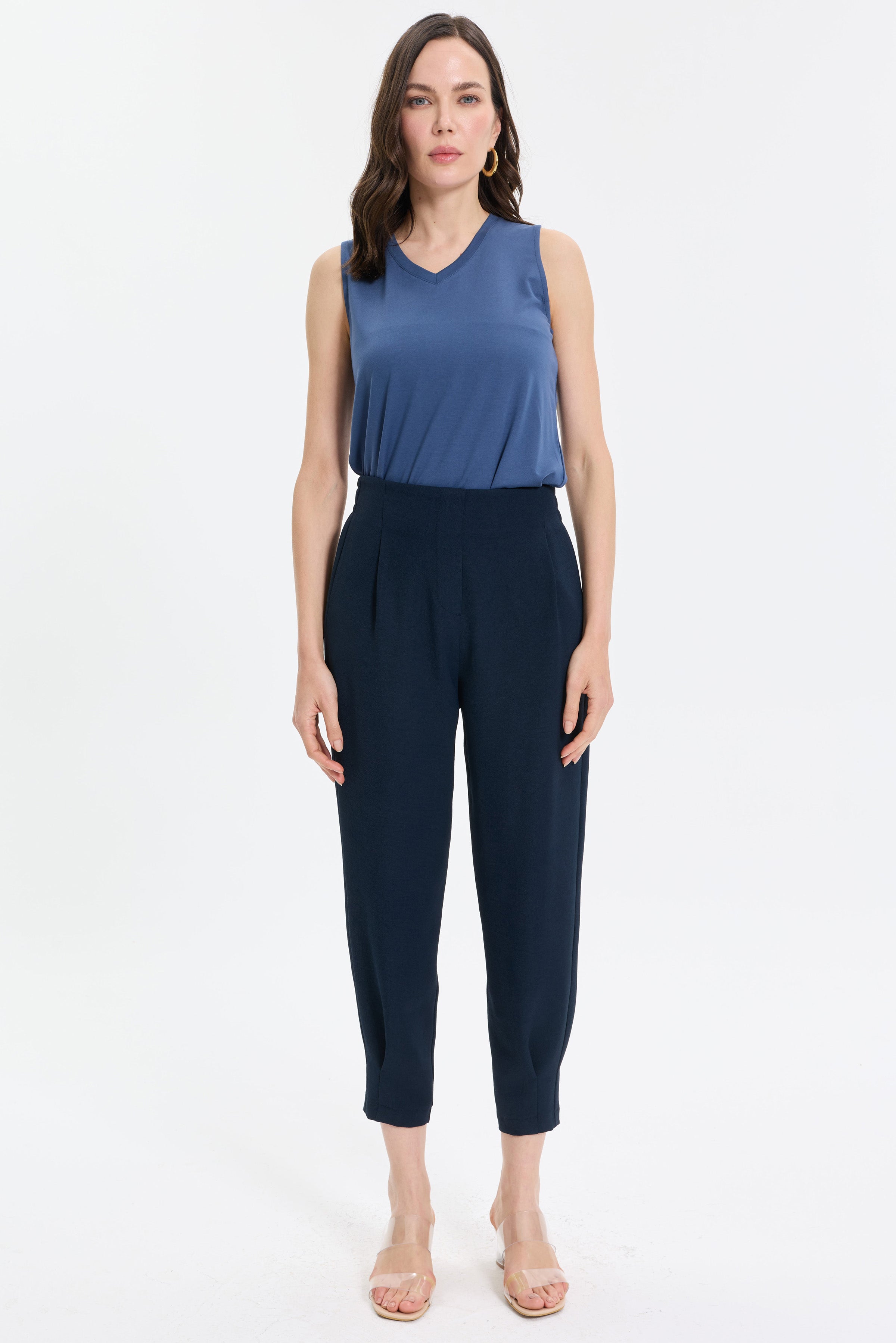 Lastik Bel Confort Fit Pantolon - Lacivert