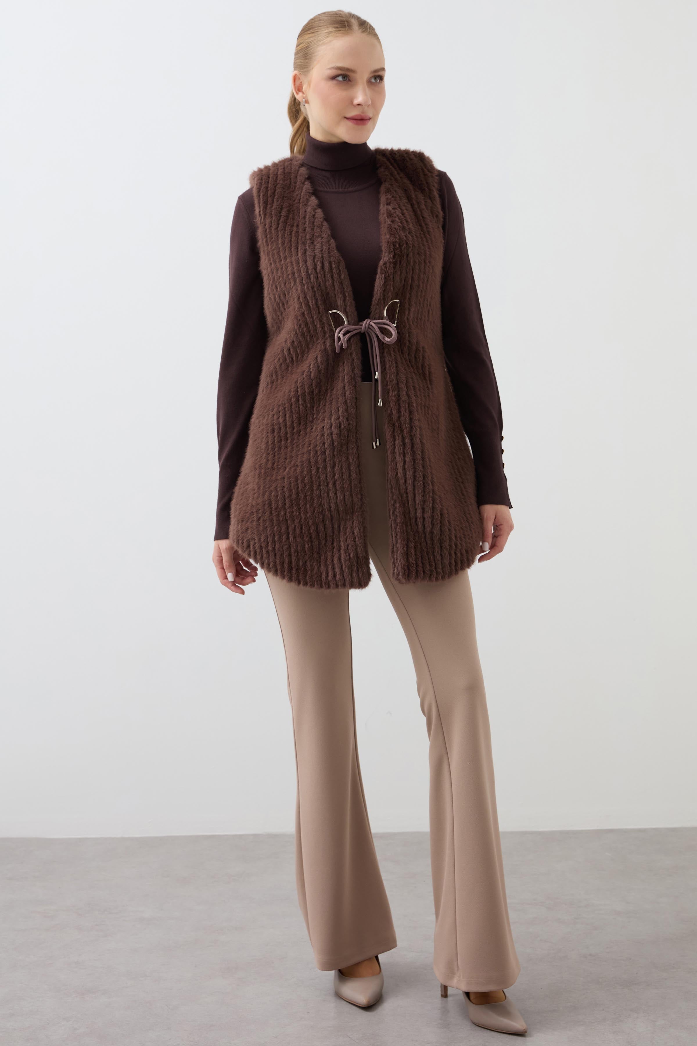 Bell-bottom Trousers - Almond